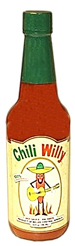 Chili Willy hot  sauce from Belize.   5 oz